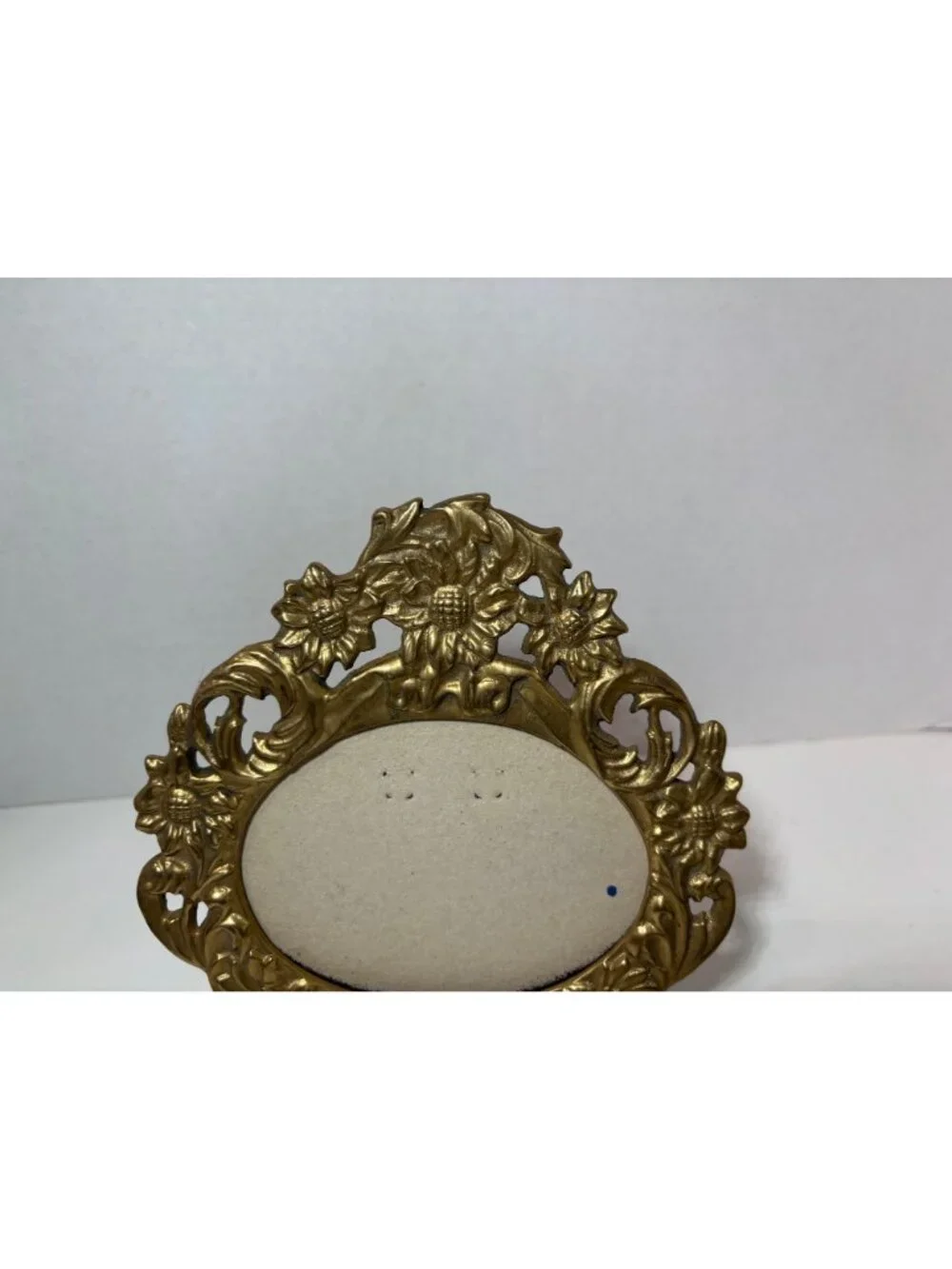 Vintage Solid Brass Ornate Floral Picture Photo Frame Floral